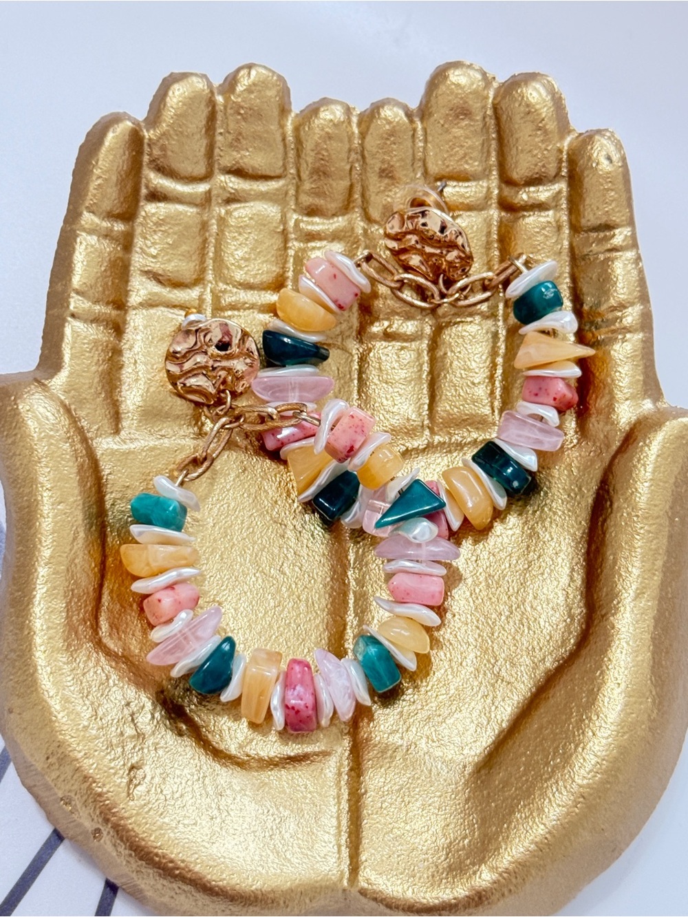 New, Natasha, Gold Accent Multi Colored Stone Hoop Earrings